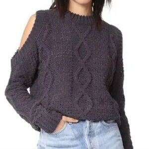J.O.A. Cold shoulder knit sweater